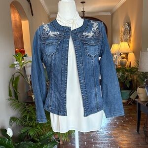 Reba Embroidered Blue Denim Jacket size S